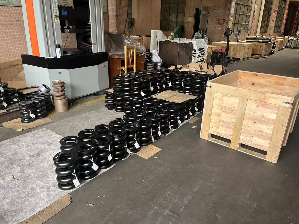 QC inspection black powder coated springs Xulong