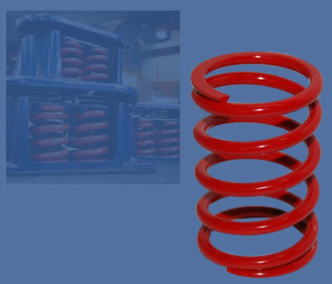 Custom red compression spring for vibration isolation mounts
