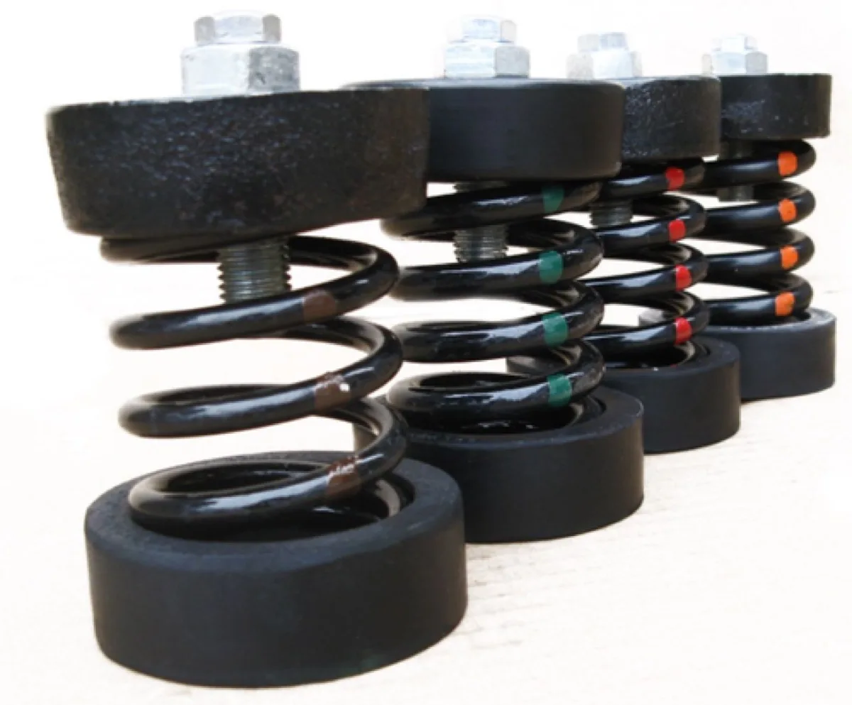 Spring mount components with colour-coded springs for OEM assemblies